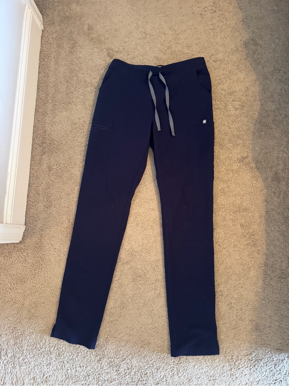 Figs Women's Navy Track Pants with Grey Drawstring